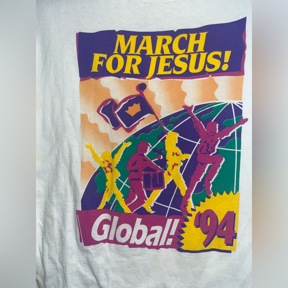 Vintage  1994 March For Jesus T-shirt Size Medium Single Stitch Made USA - Picture 2 of 5
